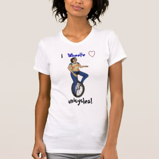 Camiseta ¡Unicycles del amor del wheelie I!