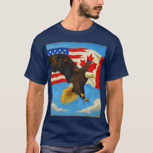Camiseta Unidad - Bandera de Canadá, Bandera de EE. UU. y Á