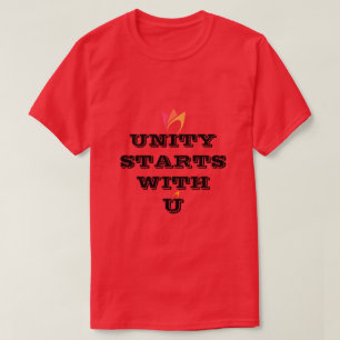 Camiseta UNIDAD COMIENZA CON U (icono de fuego de naranja a