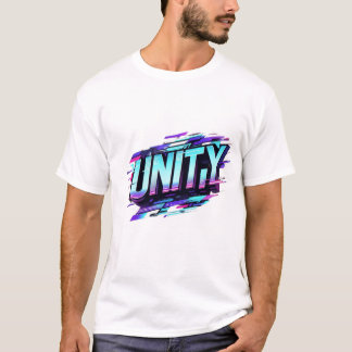 Camiseta UNIDAD Cyberpunk: Diseño futurista con efecto bril