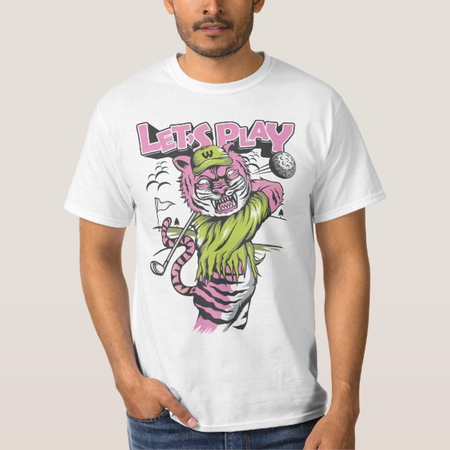 Camiseta Unidad de alimentación de golf de Tigre rosa (Anverso)