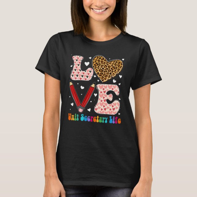 Camiseta Unidad de amor Secretario Life Leopard Plaid Valen (Anverso)