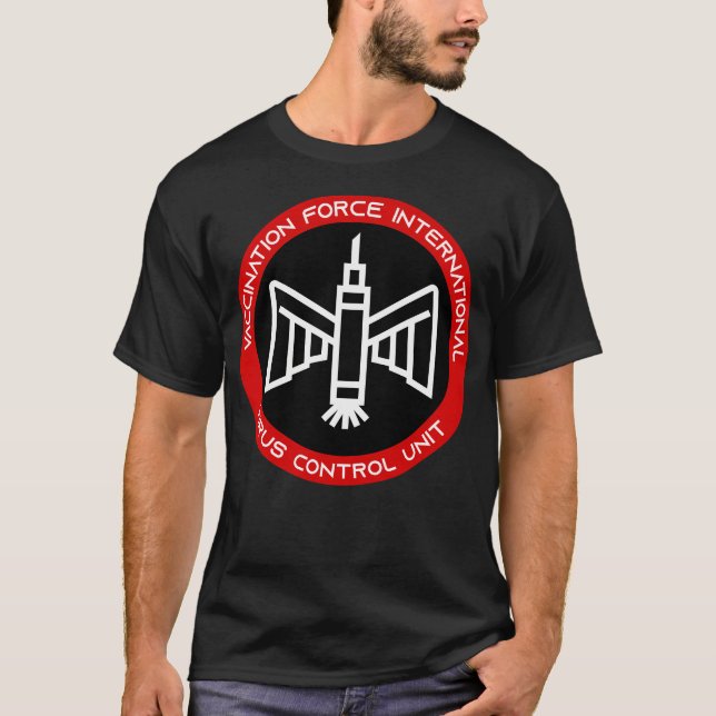 Camiseta Unidad de control de vacunación. Emblema de cienci (Anverso)