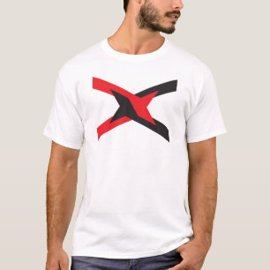 Camiseta Unidad de letra X Monograma Rojo y Negro