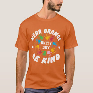 Camiseta unidad día usar naranja ser amable