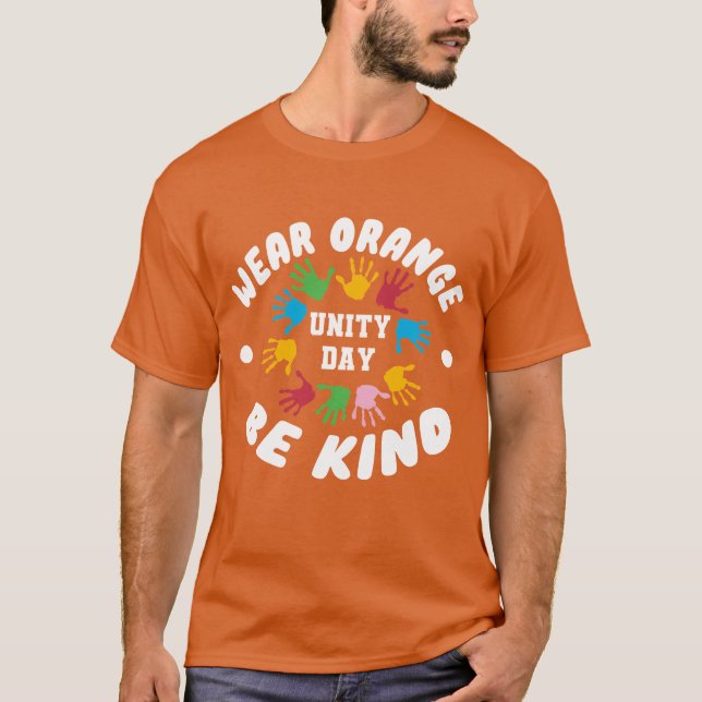 Camiseta unidad día usar naranja ser amable (Anverso)
