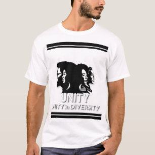 Camiseta "Unidad en la diversidad" en un tipo de letra auda