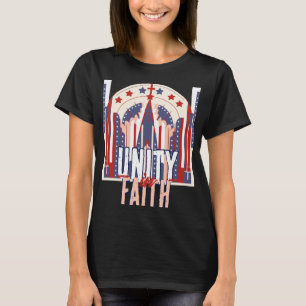 Camiseta Unidad en la Fe: Una Chaqueta de Denim Patriótica 