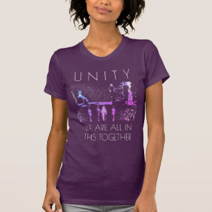Camiseta "Unidad, juntos" Inspiración Magenta Azul Blanco