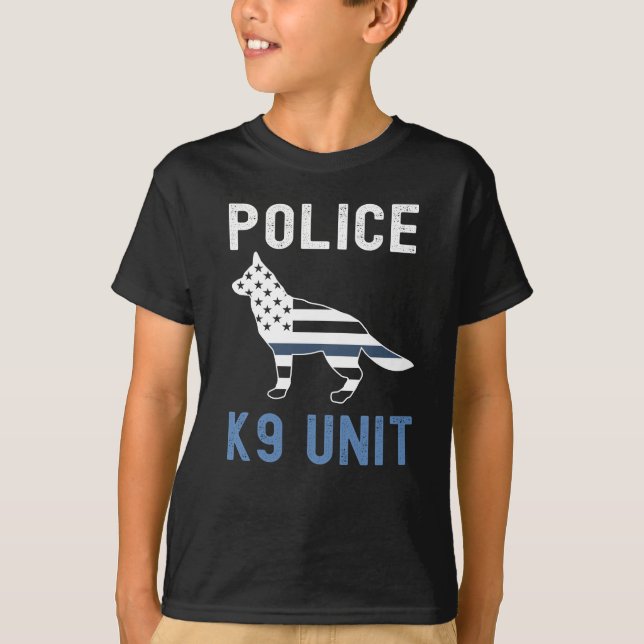Camiseta Unidad K9 de la delgada Línea Azul K9 de la Policí (Anverso)