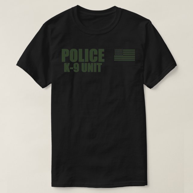 Camiseta Unidad K9 de la policía Bandera Verde OD (Diseño del anverso)