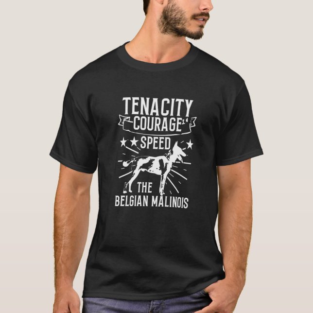 Camiseta Unidad K9 Formación policial belga Malinois Valor  (Anverso)