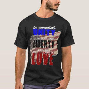 Camiseta Unidad, libertad, amor - cita inspiradora