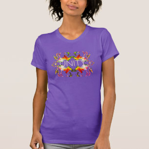 Camiseta "Unidad" Mandala Diseño verde rojo amarillo
