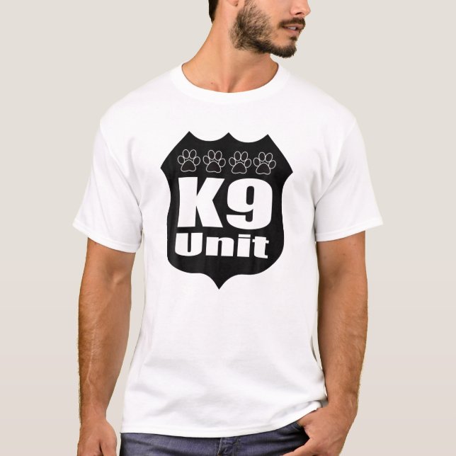 Camiseta Unidad Shirry Police Dog Division Cop Badge o Shie (Anverso)