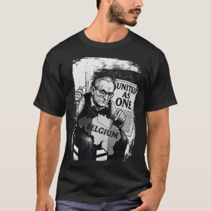 Camiseta Unidos como uno - Bélgica Negro y Blanco Grunge