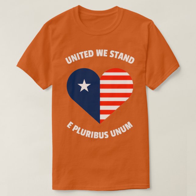 Camiseta Unidos nos ponemos de pie e Pluribus Unum (Diseño del anverso)