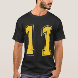 Camiseta Unifo Amarillo Número 11 Equipo Junior Numerado