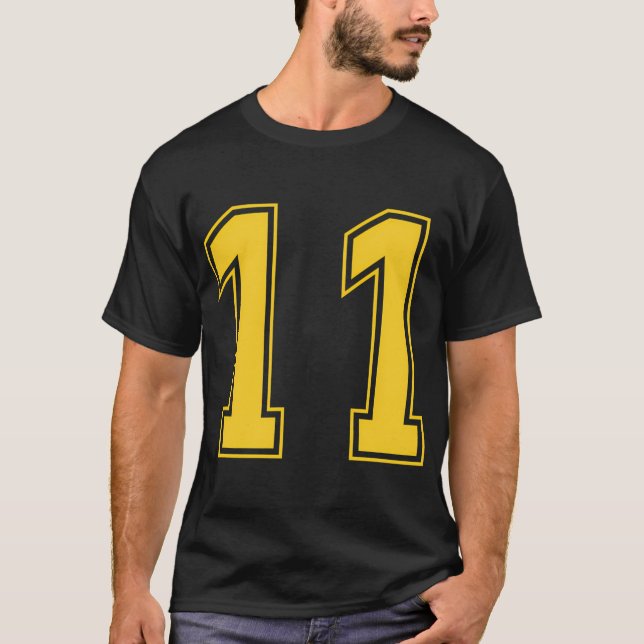 Camiseta Unifo Amarillo Número 11 Equipo Junior Numerado (Anverso)