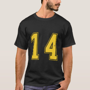 Camiseta Unifo Amarillo Número 14 Equipo Junior Numerado