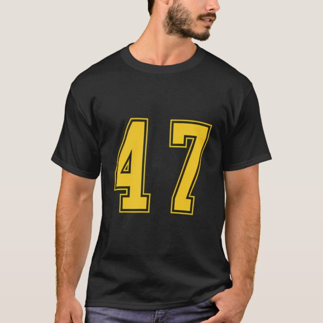Camiseta Unifo Amarillo Número 47 Equipo Junior Numerado (Anverso)