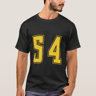 Camiseta Unifo Amarillo Número 54 Equipo Junior Numerado De