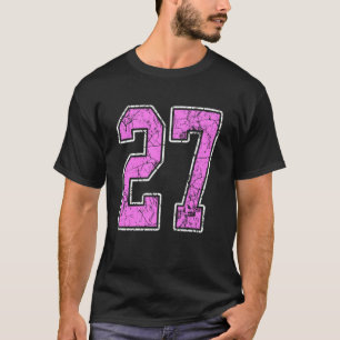 Camiseta Uniforme de jugador de Grunge rosa y rosa número 2