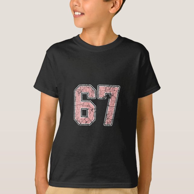 Camiseta Uniforme de jugadora número 67 rosa y blanco para  (Anverso)