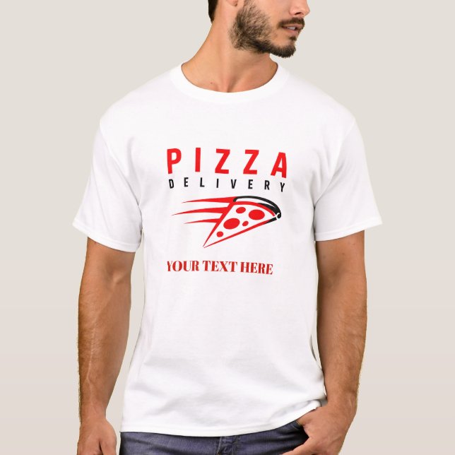 Camiseta 🍕 Uniforme de Personal de Entrega de Pizzería 🍕 (Anverso)