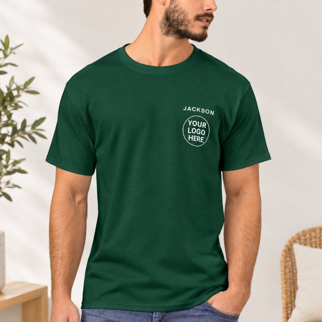 Camiseta Uniforme de personal empresarial verde bosque prof (Subido por el creador)