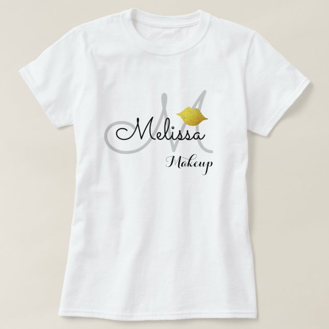 Camiseta uniforme de salón de maquillaje (o para uso person (Diseño del anverso)