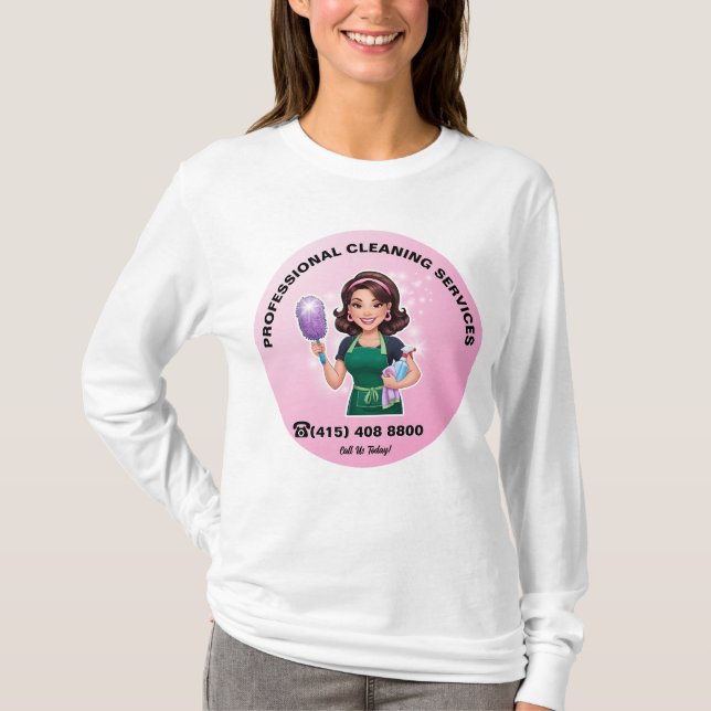 Camiseta Uniforme de Servicio de Limpieza Profesional Ama d (Anverso)