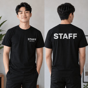 Camiseta Uniforme de Staff con Nombre y Estampado en el Fre