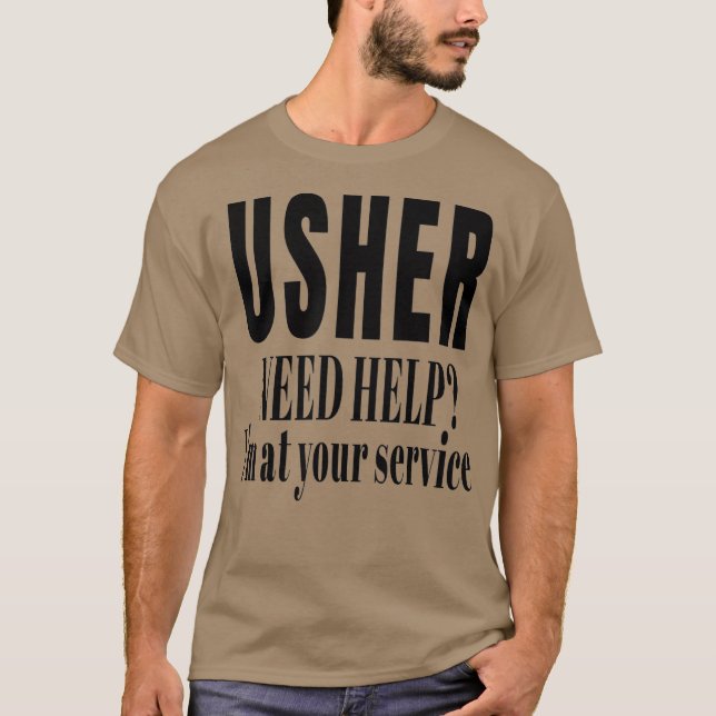 Camiseta Uniforme de Usher para regalo de iglesia cristiano (Anverso)