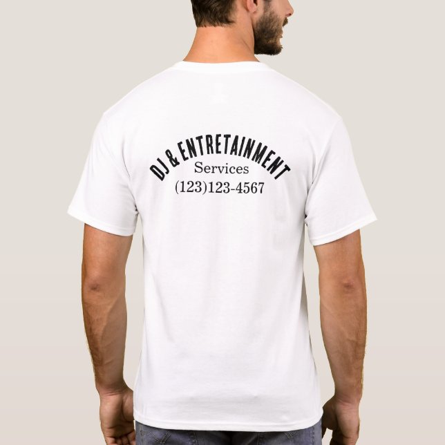 Camiseta uniforme editable de dj entretainment para el trab (Reverso)