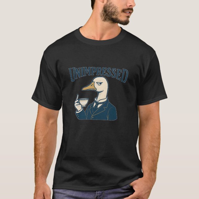 Camiseta Unimpressed Duck Drinking Tea Meme (Anverso)