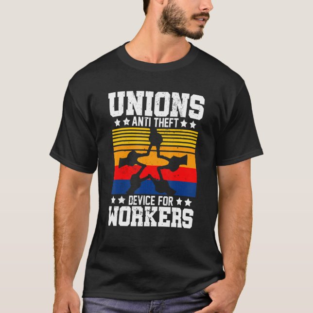 Camiseta Unión Anti-robo para hombres Feliz Día del Trabajo (Anverso)