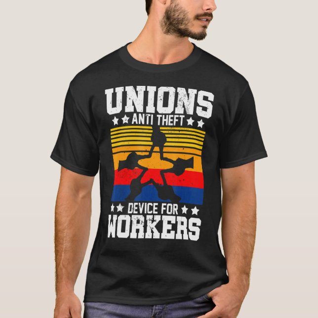 Camiseta Unión Anti-robo para hombres Feliz Día del Trabajo (Anverso)