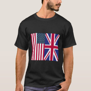 Camiseta Unión Británica Estadounidense de Banderas Jack Uk