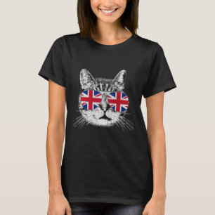 Camiseta Unión Británica Jack Bandera Británica Gif Gato Su