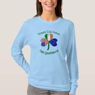 Camiseta Unión Europea Irlanda EE. UU. Bandera Trébol Perso