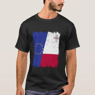 Camiseta Unión Europea Malta Bandera media UE Razones malte