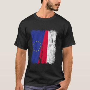 Camiseta Unión Europea Polonia Media Bandera UE Ascendencia