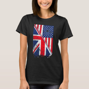 Camiseta Union Jack & American Flag Para British & Usa Expa