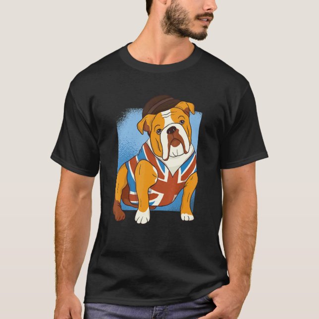 Camiseta Union Jack Bandera Británica Bulldog de las Islas  (Anverso)