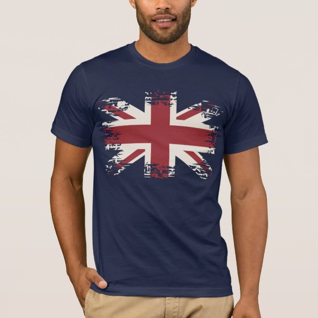 Camiseta Union Jack (bandera BRITÁNICA), estilo del grunge (Anverso)