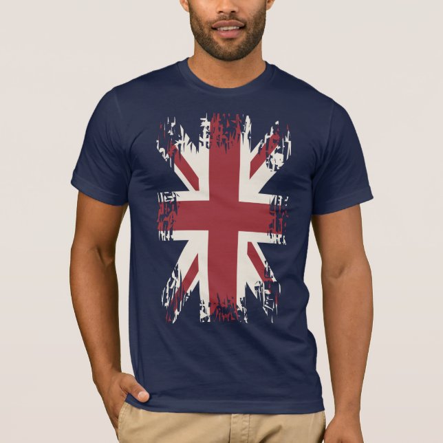 Camiseta Union Jack (bandera BRITÁNICA), estilo del grunge (Anverso)