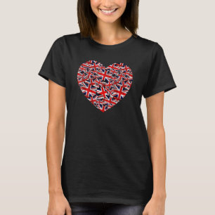 Camiseta Union Jack British England Reino Unido Heart Fl