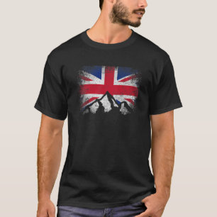 Camiseta Union Jack England Reino Unido Bandera Montaña Ski