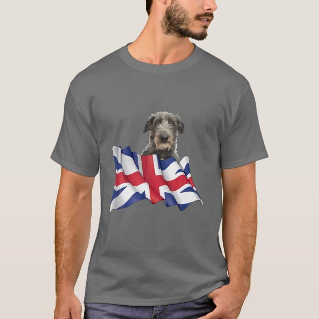 Camiseta Union Jack Flag Dog Scottish Deerhound (Anverso)